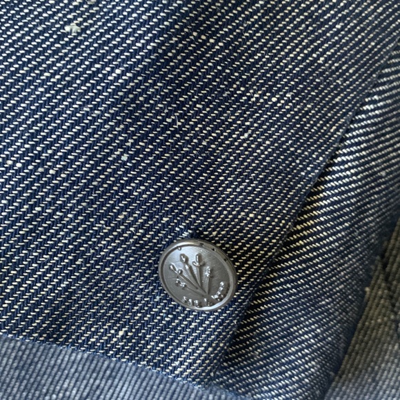 rag&bone NY navy cotton/hemp US made shawl collar single button boxy blazer EUC - Picture 4 of 8